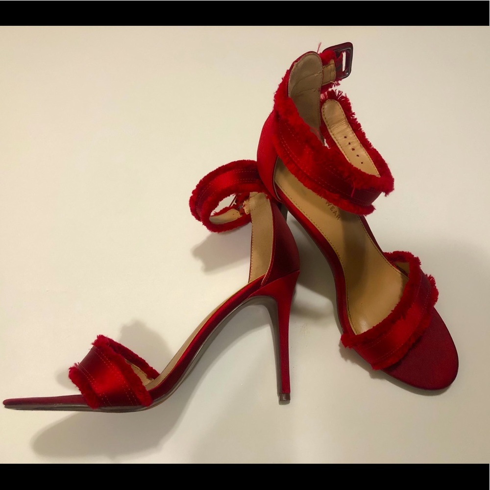 Red Satin Sandals